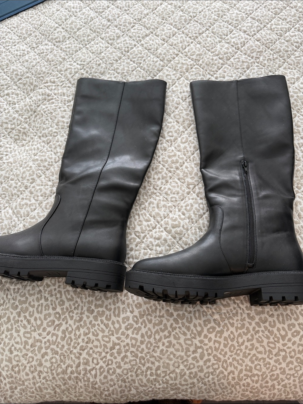 Mix No. 6 Black Mid-Calf Lug Sole Boots